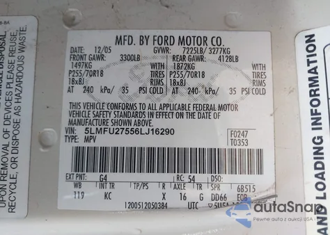 2006 Lincoln Navigator Luxury/Ultimate from USA, damaged, VIN 5LMFU27556LJ16290